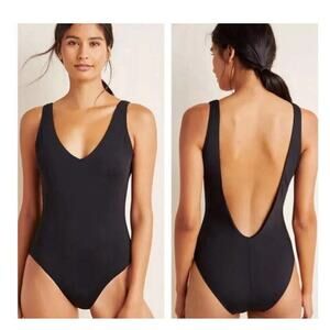 Andie Ibiza Scoop Back One Piece Black Swimsuit Size Large